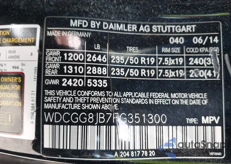 2015 Mercedes-Benz Glk 350 4Matic from USA, damaged, VIN WDCGG8JB7FG351300